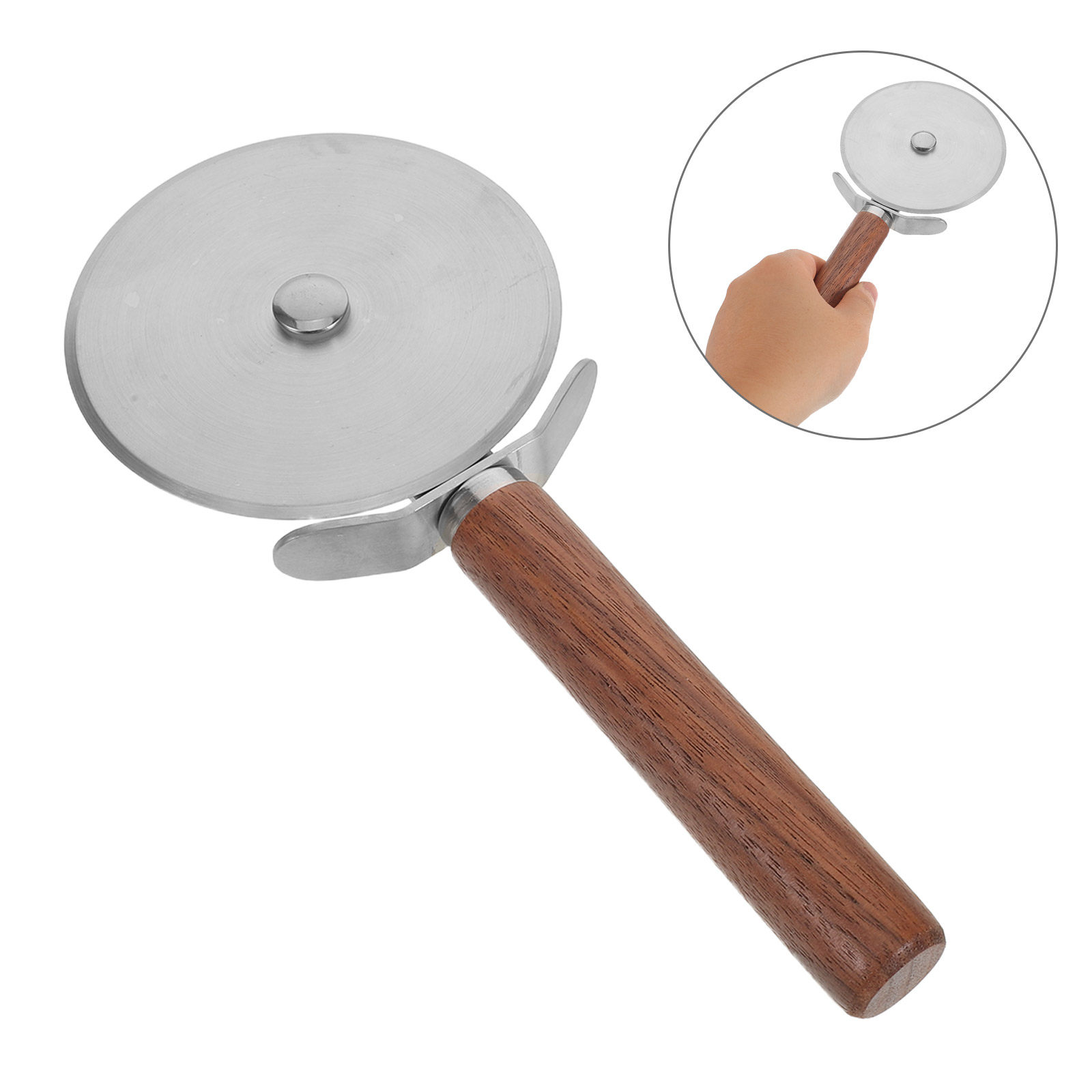 Kitchen Roller Baking - ピザを焼くための木製キッチン用品、クリスマス用、ステンレス製カッターホイール、人間工学に基づいたハンドル、便利な調理器具。