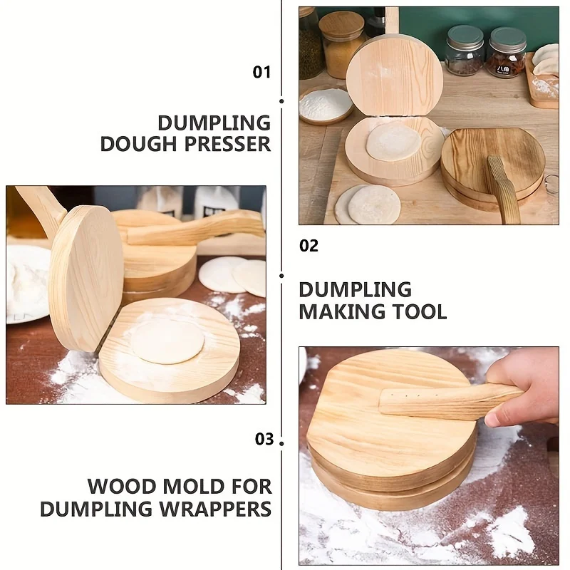 木製の手動式生地ローラー1個、トルティーヤ生地や餃子の皮を作 - Kitchen Roller Baking のレビューと価格