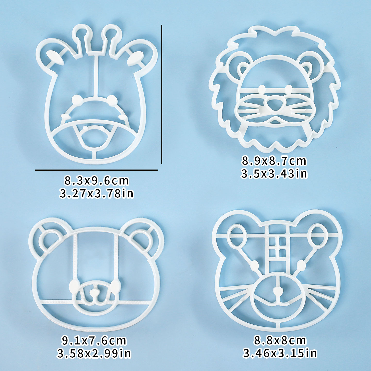 4個入り動物型クッキーカッターセット 3Dキュートなライオン - Baking Kitchen Set のレビューと価格