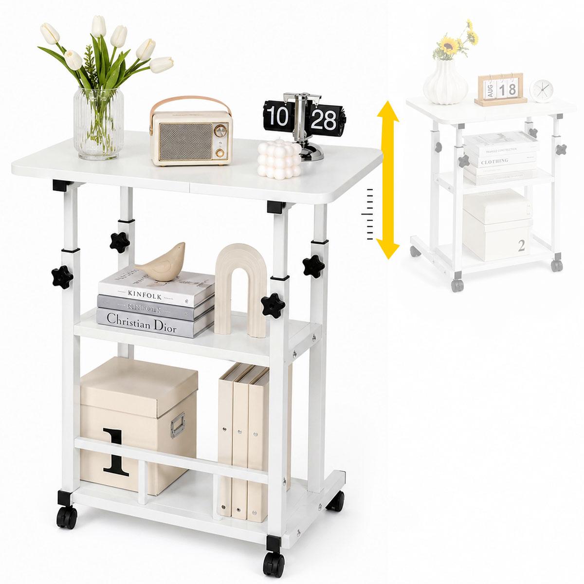 3段式で高さ調節可能なキャスター付き収納カート。頑丈な金属製 - Kitchen Baking Cart のレビューと価格