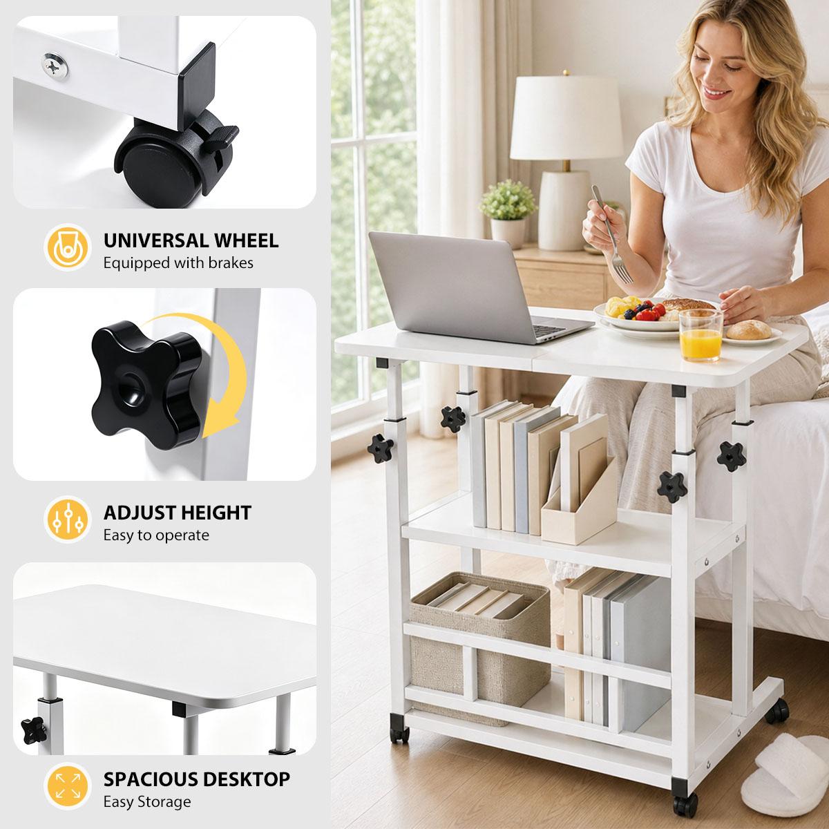 3段式で高さ調節可能なキャスター付き収納カート。頑丈な金属製 - Kitchen Baking Cart のレビューと価格